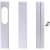 AGONEIR Kit di tenuta per finestre AGONEIR in PVC con piastra scorrevole regolabile da 55 a 160 cm, adatto per scorrevoli verticali e orizzontali, include 3 piastre e tubo di scarico telescopico, bianco