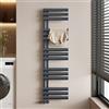 EMKE Scaldasalviette bagno ad acqua calda, tubo ovale, 143x40cm, radiatore da bagno a tubo ovale, scaldasalviette da bagno, termoarredo bagno acqua calda, 510W,Antracite