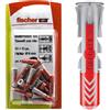 Fischer 537617 Tassello Duopower, Grigio/Rosso, 6 x 30 mm, Set di 25 Pezzi