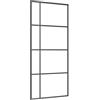 vidaXL Porta Scorrevole Vetro Smerigliato ESG Alluminio 90x205 cm Nera
