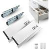 INDAUX CASSETTO in KIT Ad Estrazione Totale per Ambiente Camera Bagno Cucina Ufficio - Nuovo Design SLIM, Portata 40kg, Guide Sincronizzate (H 120mm - P 500mm Bianco)