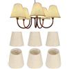 Tissting Set di 6 Paralumi per Lampade in Tessuto Beige, per Lampadario a Candela e Lampade da Tavolo