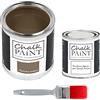 Chalk PAiNT PAINT EVERYTHING CHALK PAINT EVERYTHING Marrone Antico & FINITURA + PENNELLO - Kit Pronto Vernicia e Proteggi (750 ml Colore + 250 ml Finitura + Pennello Professionale 40 mm)