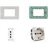 WEB world electronic business Kit 4 pezzi set Compatibile Vimar Plana - 1 x Presa Schuko 2.0, 1 x Presa bivalente 10A-16A 250V, 1 x Placca 3M Da 3 Posti, 1 x Supporto 3M 3 Posti - Colore Bianco