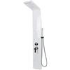 HUOLE Pannello Doccia 5 In 1 in Acciaio Inox con Soffione, Colonna Doccia Idromassaggio a Pioggia e Doccetta [Classe di efficienza energetica A]Funzioni in 304 Acciaio Inox,20 x 7 x 140 cm (bianco)