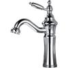 LAKKOAKOAA Rubinetto Bagno Rubinetto Lavabo, Stile Anticato Vintage Ottone Monocomando Miscelatore Bagno, Miscelatore Lavabo, Cromo, Argento