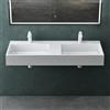 Mai & Mai Lavabo da Appoggio Doppio160x48x13cm, Lavandino Bagno Colossum12 Lavabo da Minerale Fuso Senza Troppopieno