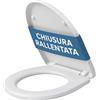 HAND Copriwater per POZZI GINORI, Forma D Moderna, Chiusura Rallentata, Termoindurente, Bianco, Ideal standard, Sedile WC, ALTA QUALITA' - MADE IN ITALY (Forma D Rallentata)