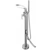 SJQKA Rubinetto Vasca Freestanding Cascata,miscelatore Vasca Freestanding Ottone,montaggio A Pavimento Con Doccetta Per Vasca, Rubinetto Per Vasca Freestanding (Cromo-B)