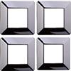 ZOREI 4 Pezzi Placche Compatibile Con Vimar Plana, Placche In Plastica (2 Posti/Moduli,Cromato Lucido)