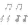 Meissa Set di orecchini a perno in argento sterling per donne Carino e delicato orecchino a perno con note musicali Set di orecchini ipoallergenici per piercing