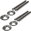 BBTISG 8 Pezzi Coperture per Tubi e Collari per Tubi del Radiatore Coperture Lunghezza 200mm Clip per Riscaldamento Centralizzato Portasciugamani Coperture per Tubi del Radiatore (Finitura Cromata)