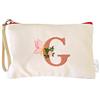 Generico Pochette Borsa multiuso Borsetta in cotone organico con ricamo personalizzabile - Pochette Portatrucchi - Pochette Portachiavi - Idea Regalo (Red)