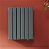 SONNI Radiatore di design antracite, a doppio strato, piatto e piccolo per bagno