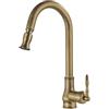 LAKKOAKOAA Rubinetto Cucina Rubinetto Lavello Con Doccetta Estraibile, Anticato Vintage Stile Girevole A 360 ° Monocomando Ottone Miscelatore Cucina, Rubinetto Lavello Cucina, Bronzo