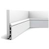 Orac Decor Orac Battiscopa SX118-RAL9003 200 cm x 13,8 cm x 1,8 cm Polistirene estruso (HDPS) classica liscia con canali passacavi preverniciato bianco (RAL 9003)