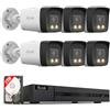 HiLook® by HIKVISION Set di Telecamere di Sorveglianza 6 X 8MP 4K PoE Bullet con Visione Notturna Hybrid Light e Rilevamento AI di Persone e Auto NVR 8CH 2TB HDD Resistente agli agenti atmosferici
