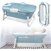 ACXIN - Vasca da bagno pieghevole, vasca da bagno mobile per adulti, con copertura rimovibile, cestino per il sapone e rotoli per massaggio, adatta per bagni piccoli e SPA, 118 x 62 x 53 cm