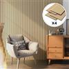 NEU.HOLZ Set di 4 Pannelli Fonoassorbenti Decorativi Isolamento Acustico per Parete e Soffitto Pannelli in Feltro Acustico PET con Listelli in MDF - Rovere