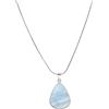 Generic Collana a catena a serpente da 1,0 mm in argento sterling 925 con ciondolo in opale blu Gioielli per donna/uomo