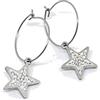 Generic Orecchini a cerchio stelle con strass