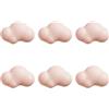HDJNal 6 pomelli in ceramica per bambini - Pomelli rosa per porte di armadietti, maniglie decorative per armadio a forma di nuvola con viti, per camera dei bambini, camera da letto, mobili armadio