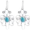 Kanika Jewelry Trove Turquoise Matrix Filigree 925 Sterling Silver Earrings Handmade Jewelry