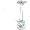 Generic Collana lunga ciondolo con frase sull'amicizia e cuore azzurro