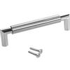 SOTECH 10 x maniglia per mobili maniglia per armadi E9 in vero acciaio inox BA 128 mm/Ø 16 mm con zoccoli cromati/Il design incontra la funzione