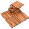 Ikodm Piastrelle in legno per terrazze, 44 x pannelli per balcone, piastrelle, giardino, 4 m², 30 x 30 cm, mosaico in legno di acacia, 6 satte, per terrazze e balconi