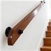 FPIGSHS Corrimano in legno, Corrimano per scale universale da esterno per interni, corrimano per scale in legno antiscivolo, kit completo, con 2 staffe fisse in ferro, contro il muro (B, 120cm)