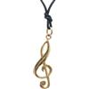 Handmade Chiave di Violino : Ciondolo in Oro Giallo 18 Kt (750 millesimi) - Pendente con Chiave di Sol - Musica - Musicista - Note Musicali