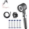 Chagoo German Multifunctional Massage Shower, Handheld Shower Head with Filter, Multifunctional One-Button Adjustment Shower Head, 3 Modes High Pressure Shower Head (D)