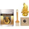 Generic Vernice a base d'acqua con foglia d'oro - Oro liquido, pigmento in polvere, applicazione versatile su porte, finestre, ringhiere, mobili, abbinamenti di colori per decorazioni | per fai da te