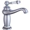 WUPYI2018 - Miscelatore monocomando per lavabo, stile vintage, per cucina e bagno (cromato)