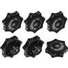 M METERXITY 6-Pz Manopole a 7 Stelle, Filettatura Femminile M10 60mm Testa a Sette Punte Foro Cieco Maniglie Bloccaggio per Macchinari/Elettronica, Vite Acciaio Al Carbonio a Vite [Nero]