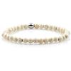 Handmade Bracciale con finto turchese, bracciale con perle, perline, avorio, imitazione, 6 mm, da donna, da uomo, in acciaio inossidabile