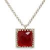 ANEMONE JEWELRY Radiosa Collana in Pietra Gemma di Granato - Elegante Rosso, Collana con Ciondolo di Taglio Quadrato - Bene Inciso Gennaio Pietra di Compleanno Collana per Donne - Chic Gioielli di Fascino alla Moda