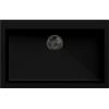 Generic Lavello cucina Ettore Mix nero 1 vasca/vascone 79 x 50 cm piletta nera Made in Italy
