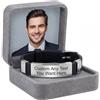 Fanery Sue Bracciale Uomo Personalizzato | Braccialetto con Incisione di Nome, Regolabile, Scatola Regalo Premium per Papà & Marito in Occasioni Speciali (Bracciale in gomma nero)