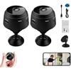 Godemmio Camtrix - Mini telecamera spia 1080p Full HD, WiFi, per la sicurezza domestica, telecamera nascosta, piccola telecamera portatile per bambini, per interni ed esterni (2 pezzi)