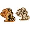 Faltec 10 pz ciondolini/calamite ALBERO DELLA VITA legno o vetro sintetico oro o argento- decorazione bomboniere,nozze d'oro, compleanno, anniversario, 50 anni matrimonio