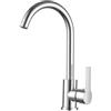 FUBESK Rubinetti da cucina, per lavabo freddo e caldo, miscelatore monocomando in nichel spazzolato, bocca girevole a per 360°, miscelatore monoblocco per lavello da cucina