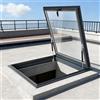 SPTZQURY Lucernario per tetto - Finestra per tetto con vetro temperato, Botola per soffitto con asta idraulica, Porta di accesso al sottotetto, Finestra per pozzo di illuminazione del seminterrato (68×78cm)