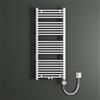 Mai & Mai Radiatore Piatto 120x50cm con Elemento Riscaldante 600W, Radiatore Scaldasalviette Termoarredo da Bagno Riscaldamento Elettrico o da Acqua Calda RHE in Acciaio, Bianco