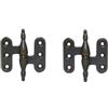 AERREGI Set Cerniere per mobili piana ferro galvanizzato in Oro Antico - Dimensioni 40 x 55 mm apertura 270 ° CP14 | LATO DX (2, Oro Antico)