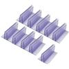 Generic Confezione da 10 supporti autoadesivi in acrilico per pannelli in PVC trasparente per pannelli in plexiglass di vetro, spessore da 2 a 6 mm, per ufficio, reception, scrivania, divisorio, 75 mm
