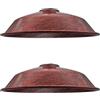LEDSone 2 paralumi per lampada a sospensione a soffitto in metallo rosso rustico stile retrò, paralume per lampada dall'aspetto vintage industriale da 26 cm