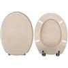 HYDRO HOME Copriwater Ideal Standard Ellisse Compatibile, Tavoletta Wc In Legno Rivestito In Poliestere Con Cerniere Regolabili,Asse Wc Colore Champagne MADE IN ITALY