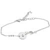 BCM Jewelry Bracciale in argento sterling 925 con moneta iniziale C per donna, uomo e ragazza, ciondolo rotondo con ametista verde con pietre preziose, gioielli con bracciale artigianale